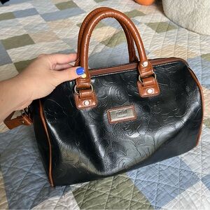 Vintage Y2K Gigi Hill Black Brown Crossbody Leather Purse